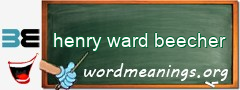 WordMeaning blackboard for henry ward beecher